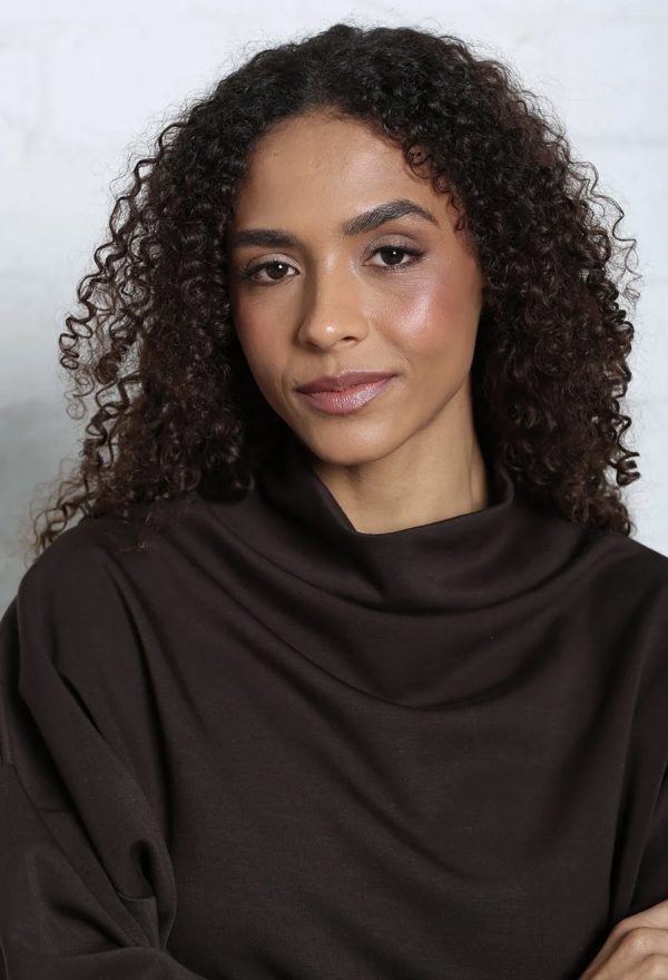 Relax & Renew Sable Cowl Neck Chocolate Brown - Image 3