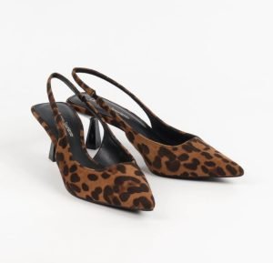 Hallie Slingback Heels - Leopard Print